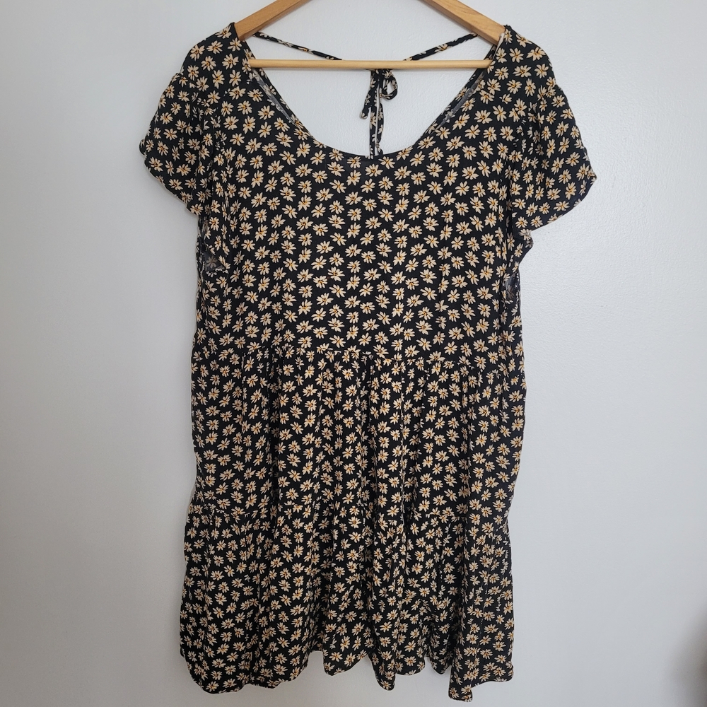 American Eagle Outfitters Floral Flowy Oversized Summer Sun Dress XS Tie-back